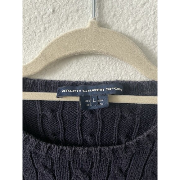 Ralph Lauren Sport Cable Knit Shirt Women's L Preppy Corpcore Office Siren - Picture 3 of 6